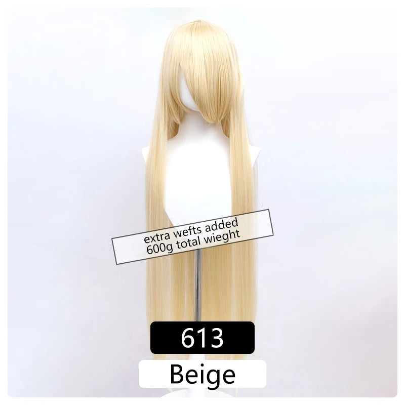 100cm Synthetic Wigs Lolita Cosplay Womens Wig Red Pink Blonde Blue Straight Wig Hair Extensions Party Wig MUMUPI