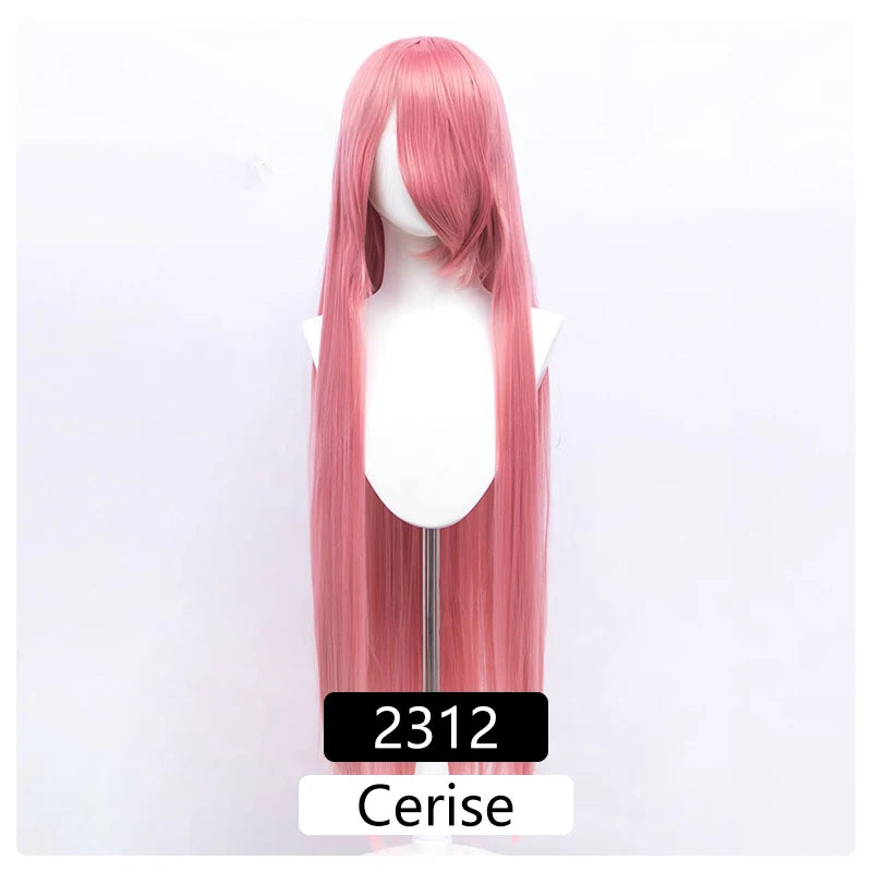 100cm Synthetic Wigs Lolita Cosplay Womens Wig Red Pink Blonde Blue Straight Wig Hair Extensions Party Wig MUMUPI