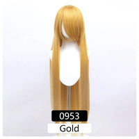 100cm Synthetic Wigs Lolita Cosplay Womens Wig Red Pink Blonde Blue Straight Wig Hair Extensions Party Wig MUMUPI