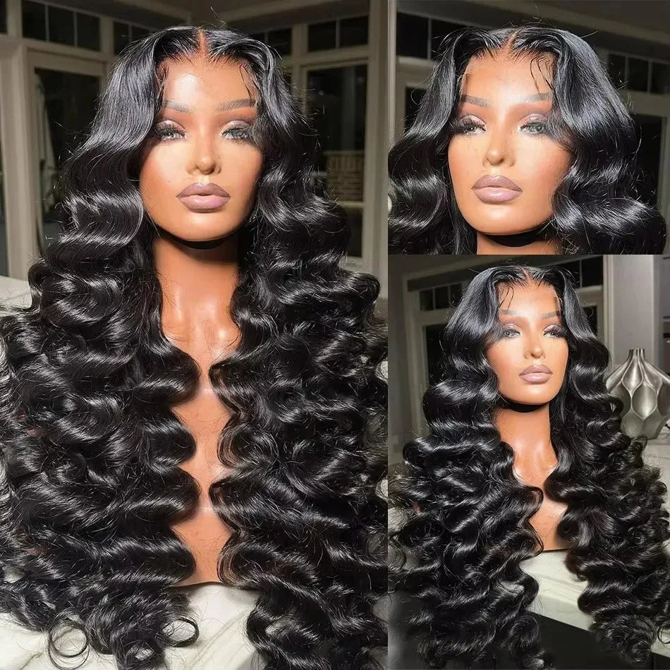 Links 30 Inch Loose Wave 13x6 HD Lace Front Human Hair Wigs Brazilian 220% Water Deep Wave Wigs 13x4 Lace Frontal Wig For Women