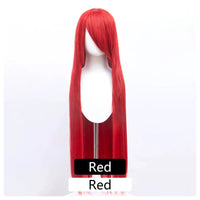 100cm Synthetic Wigs Lolita Cosplay Womens Wig Red Pink Blonde Blue Straight Wig Hair Extensions Party Wig MUMUPI