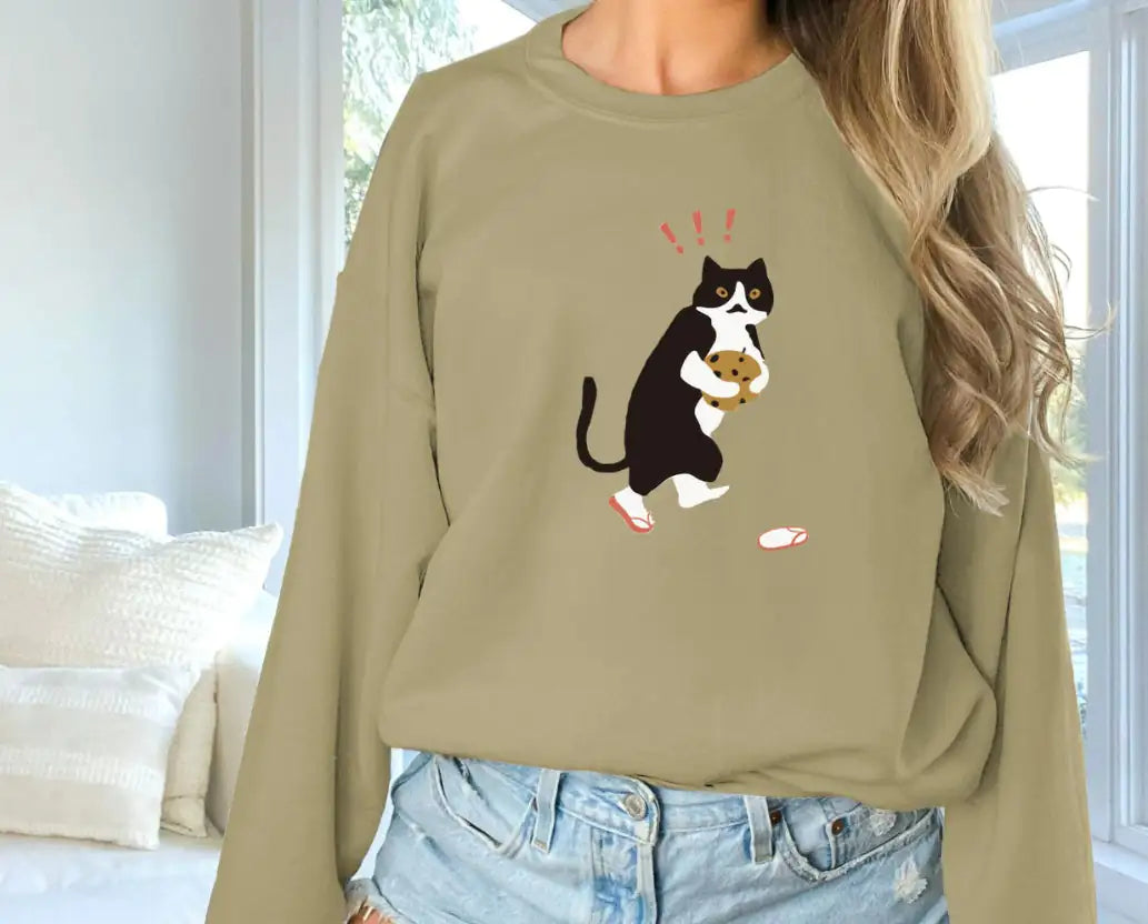 Women's Fashionable Solid Color Printed Long Sleeved Sweatshirt