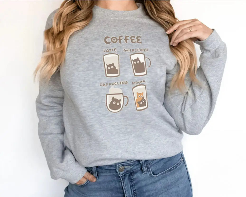 Women's Fashionable Solid Color Printed Long Sleeved Sweatshirt