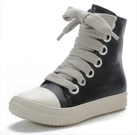 College Style Small Leather Boots